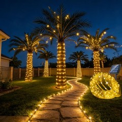 Solar LED Rope Lights Outdoor Waterproof Solar Powered String Lights Garden Pati