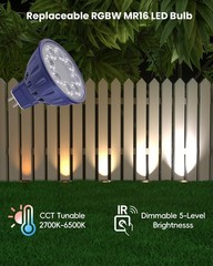 RGB Ground Light Outdoor, 12V Low Voltage Color Changing RGBW MR16 LED Bulb, …