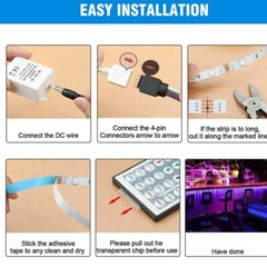 32.8ft RGB LED Strip Light Kit 600 LEDs Adhesive LED Tape Light for Home Decor