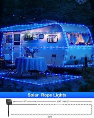 39FT Solar Rope Lights Outdoor Waterproof LED PVC Tube Fairy String Light Garden