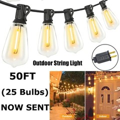 25-Light 50 ft. Indoor/Outdoor String Light with E12 2700K Warm White 20-Watts