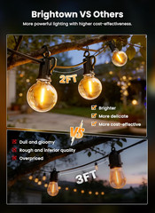 108FT 52LED Solar String Lights Outdoor with Remote & USB Port, Shatterproof Bul