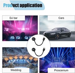 USB Car Roof Star Projector Night Light, Adjustable Interior 2PCS, Black