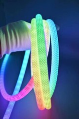 5V 6.56ft WS2811 USB RGB Neon LED Light Strip Home Decor 360 Round Reticulate