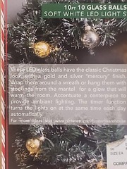 LED Ball Garland Holiday Mercury Glass Look 10 Wreath String Lights Decor 10FT