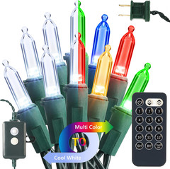 33ft LED Christmas Lights, 100 Color Changing Bulbs with Remote, 12 Modes