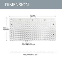 4-Pack Backlight 24V 36W 6000K White, 19.3X9.6 inches Each Unit, Dimmable Fle…