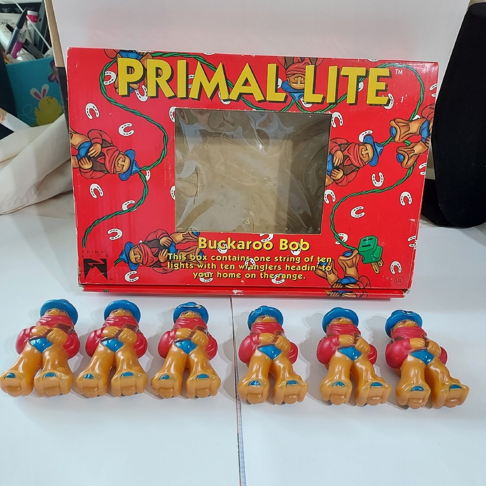 1993 6 PRIMAL LITE Buckaroo Bob Party Light Covers With BOX. READ DESCRIPTION!