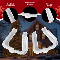 Hydream 100Pcs Christmas Light Clips Hooks,Outdoor Roof Hangers Fascia Boards…
