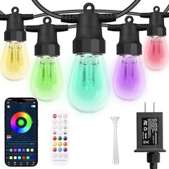 CAWWS Outdoor String Lights 50FT, Outdoor Lights for Patio with 20 50ft