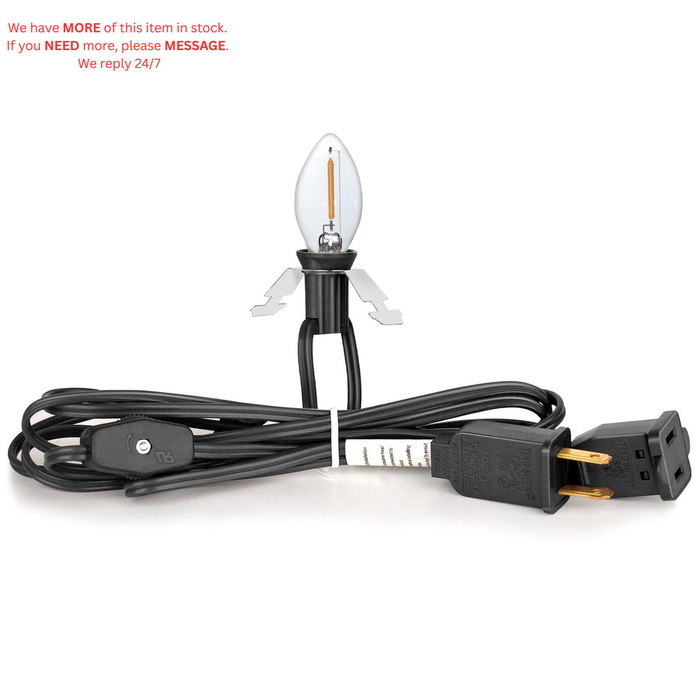 Upgraded Lighting System, 7.2Ft Black Accessory Cord with 1LED C7 cord