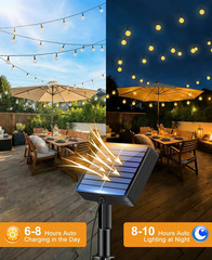 2 Pack Solar String Lights Outdoor Waterproof, Total 98 FT 100 LED Solar Powered