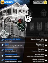 BRIGHTEVER CHRISTMAS DECORATIONS OUTDOOR, 360 FT 1100 LED CHRISTMAS – COOL