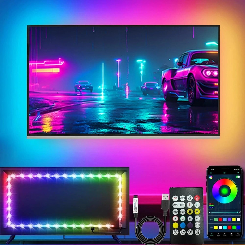 LED Lights for TV, 16.4ft LED Lights for 45-75 Inch TVs, RGB TV Backlight Behind