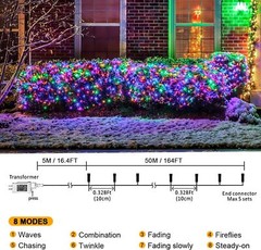 Multicolor 200 LED Christmas String Lights Waterproof Christmas Lights 8 Mode