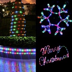 Led Solar Powered Rope Fairy String Strip Lights Waterproof For Outdoor Garden