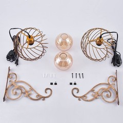 Hanging Lamps Swag Lights Plug in Wall sconces with On/Off Switch Wire Caged …