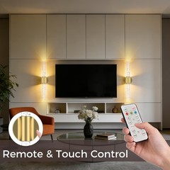 Realoc Peel And Stick On Battery Operated Wall Sconces Set Of 2 Gold Wireless