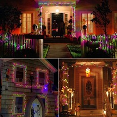 Purple & Green Halloween Lights, 33ft 100 LED Halloween String Lights, 120V …