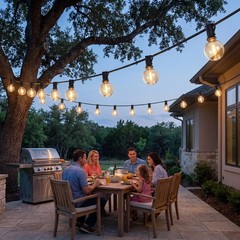 100FT Outdoor String Lights LED Patio Light Waterproof Shatterproof 51 G40 Bulbs