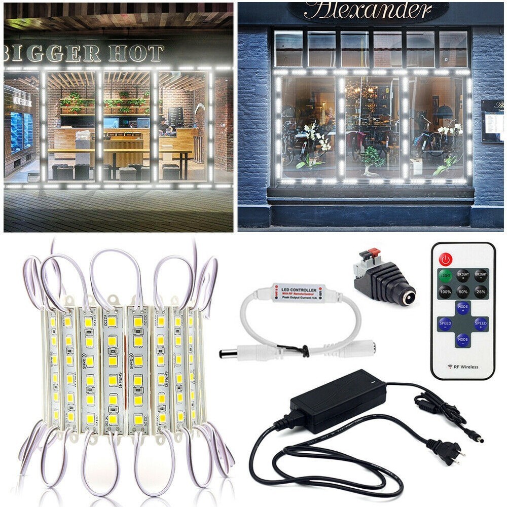 Super bright IP65 Waterproof 5054 SMD White LED Module Light Lamp Kits DC 12V
