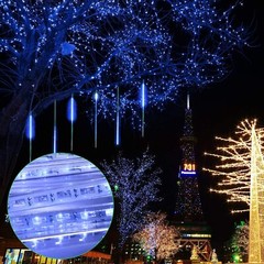 12 inch 240 LED Meteor Shower Raindrop Lights with Timer Blue