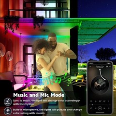 300Ft Outdoor Waterproof LED Strip Lights RGB with Bluetooth App, Remote & Music