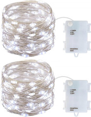 2 Pack Battery Operated Mini Led Fairy Lights Dewdrop Garland Lights with Timer