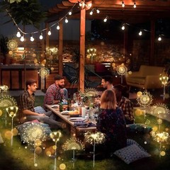 LED Solar Fairy Firework Lights Outdoor Garden Decor Waterproof Path Lawn Lamp