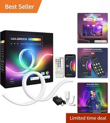16.4ft WiFi RGB Rope Lights with Music Sync, Waterproof Flexible Dimmable Sma…