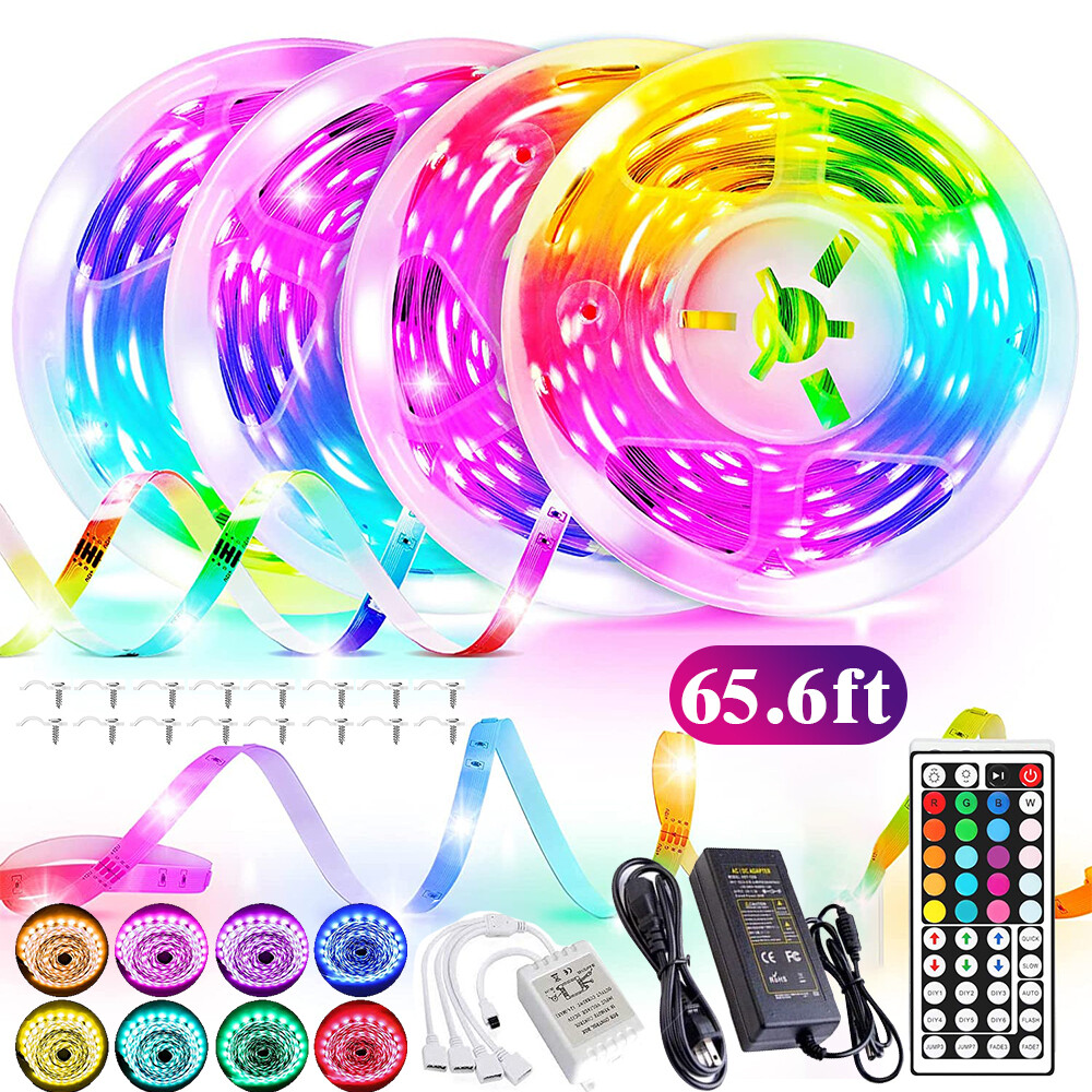 Flexible 5050 RGB LED Strip Light Remote Fairy Light Room Party Waterproof