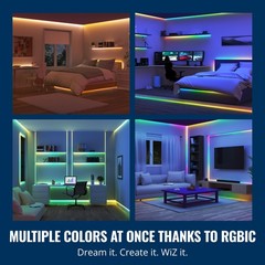 Bundle – RGBIC LED Strip 5m Plus 2 60W A19 Color Bulbs – Control with Voice or A