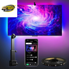 TV LED Backlight with Camera for 55-65 Inch Screens, 13Ft LED Strip Lights Sync