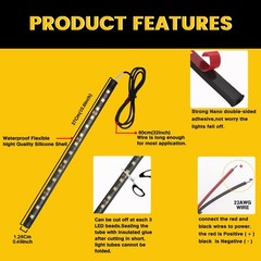 YM E-Bright Green and Yellow LED Strip Lights for Cars, 10.6