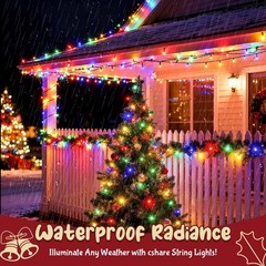 Christmas Lights Battery Operated Outdoor Waterproof, Multicolor Christmas Lig