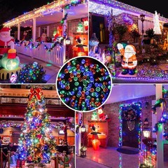 Multicolor Christmas String Lights 200 LED Waterproof 8 Mode Xmas Lights Decor