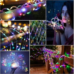 Solar Rope Lights 32M 105FT LED String Lights 8 Modes Waterproof PVC Tube Fairy