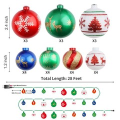 AIRIVO Christmas Tree Light, 28ft 25 Bulbs 7 Modes Lighting Effects Indoor Outdo