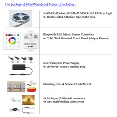 Wall Mount RF Remote 60LEDs/M 40M 30M 20M 10M 24V Waterproof RGB LED Strip Light