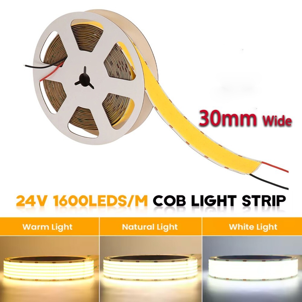 COB LED Strip Light 30MM Wide 5 Rows LED Tape Light For Commercial Home Lighting