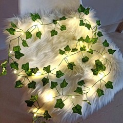 Green Leaf LED String Lights 2M Battery Operated Garland Home Party Decor Set