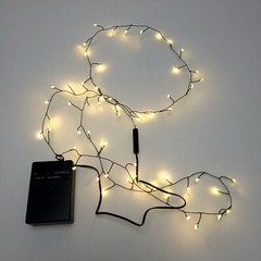 (Set of 2) 60 Mini LED Thin Wire String Fairy Lights Battery Operated Christmas