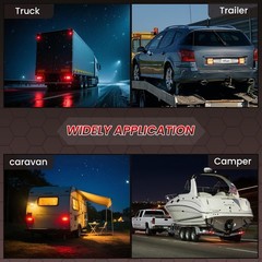 Magnetic Wireless Trailer Lights Kit, IP67 Waterproof Cordless LED Tow Lights W/