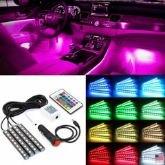 Led light strip for Cars Inside car Lighting interior Glow Full 4*36 Color US