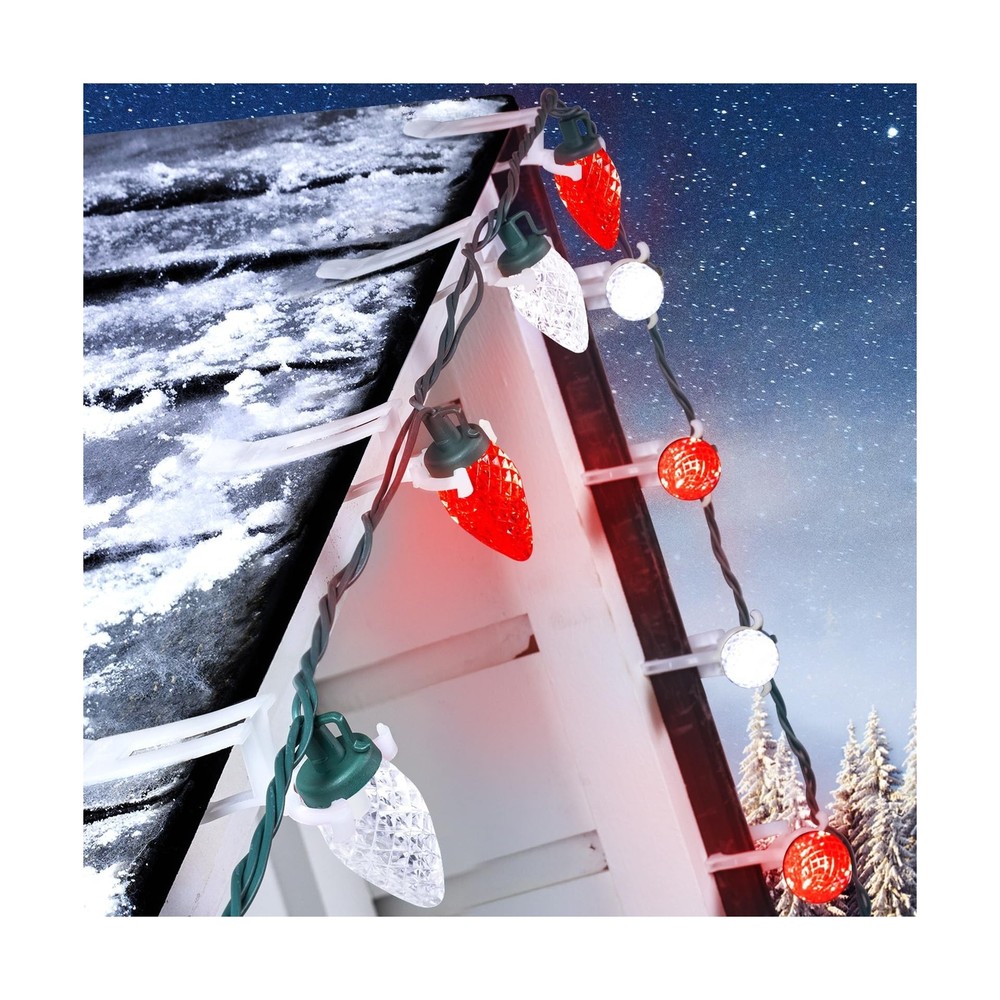 C9 Led Christmas String Lights, 68 Feet 100 LED Strawberry Roof Lights with 1…