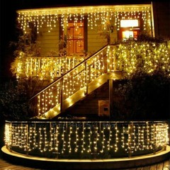 LED Curtain Lights String Fairy Outdoor Garden Christmas Wedding Party Icicle US