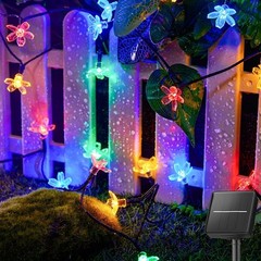 50LED Solar String Light Outdoor Waterproof Flower Fairy Lights for Garden Fence