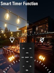 200FT Outdoor LED Hanging Lights for Patio＋Remote Waterproof Shatterproof 2700K