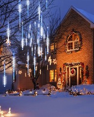 Blue 10 Tubes 240 LED Raindrop Lights Meteor Shower Icicle Lights-Cascading Rain