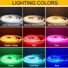 Super Thin 5mm COB LED Strip 12V 24V Flexible Dimmable LED Tape For Home Room